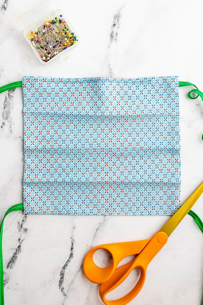 Pleated Face Mask Pattern with Ties or Elastic - Free Printable