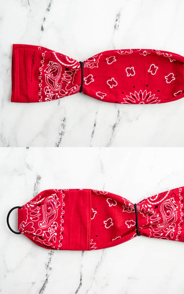 how to fold a bandana into a mask with hair ties