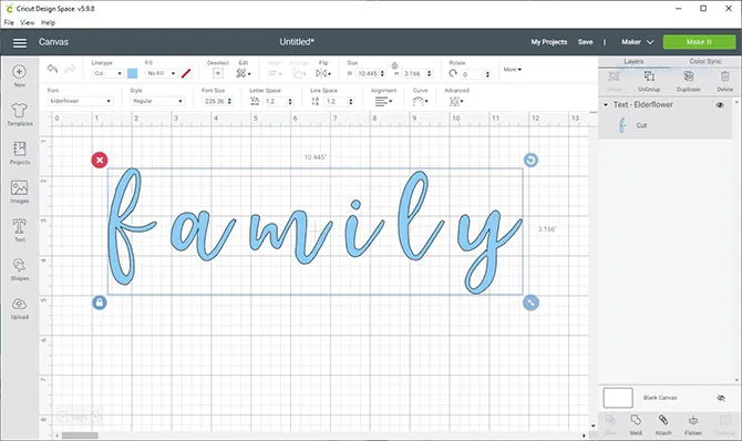 How To Fill In Writing Text in Design Space and Make Solid Letters using  Hatch Fill 