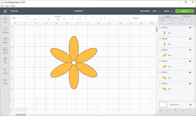 how to make complex shapes using weld and attach in circut design space