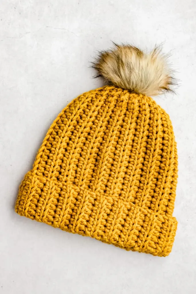 Easy Ribbed Pom Pom Beanie - All About Ami