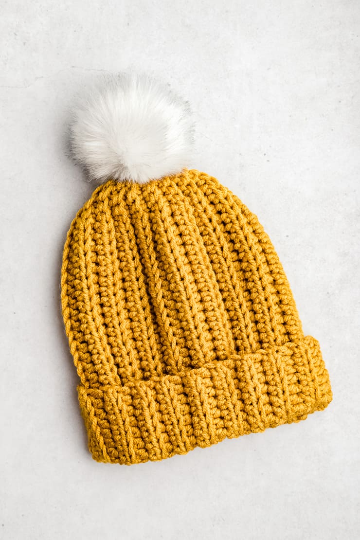 Easy Crochet Hat Pattern - Chunky Ribbed Beanie