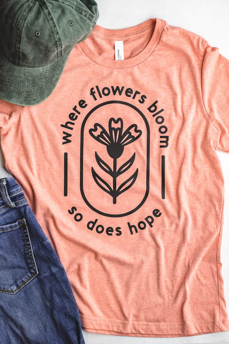 Easy Cricut Iron-On Vinyl Succulent T-shirt - Printable Crush