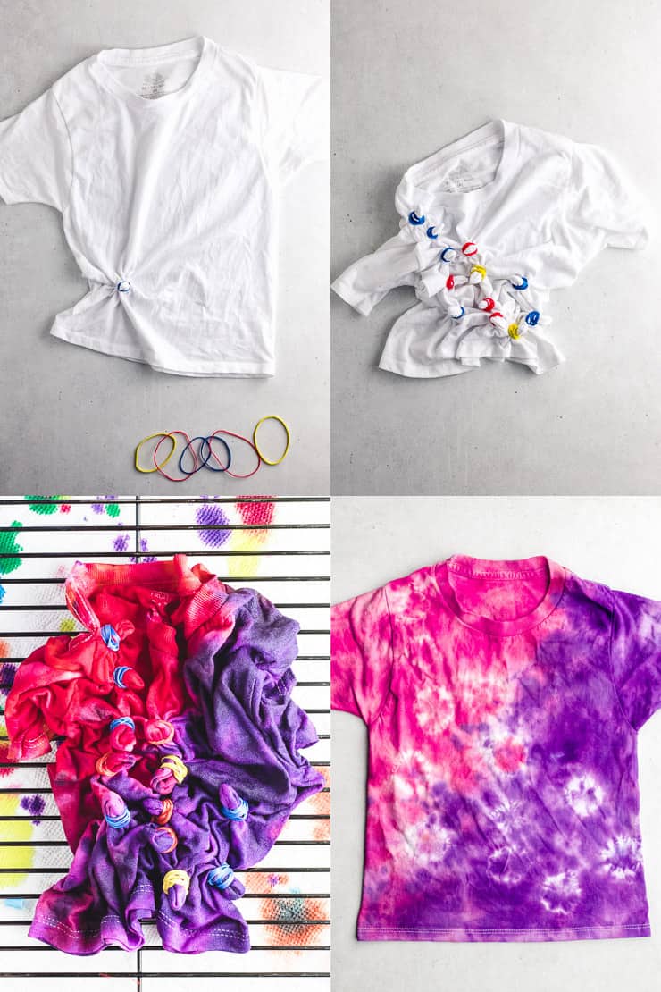  diagramme comment attacher un t-shirt à teinture tie dye sunburst 