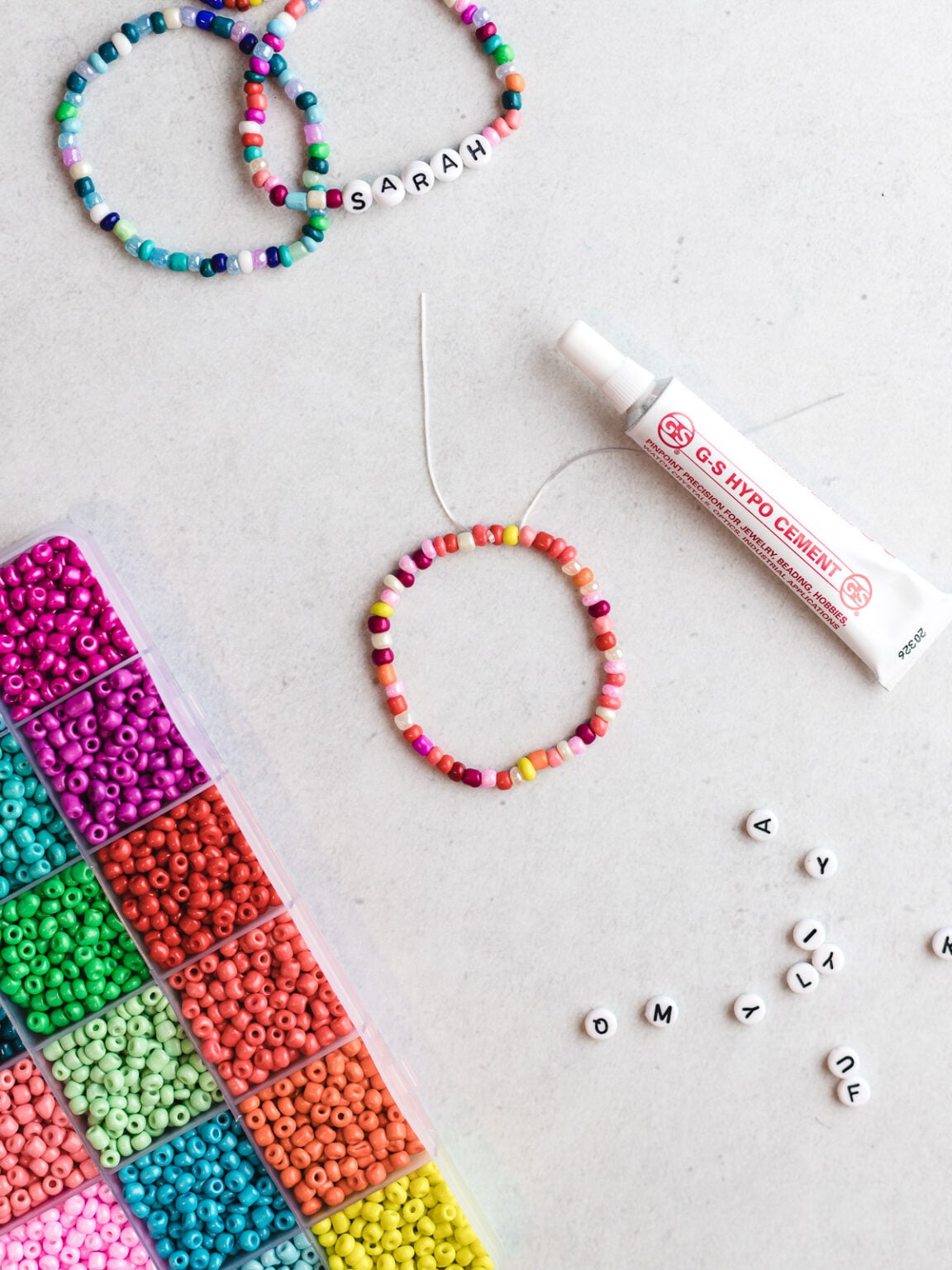 How To Make Stretchy Beaded Bracelets With Elastic Cord Sarah Maker