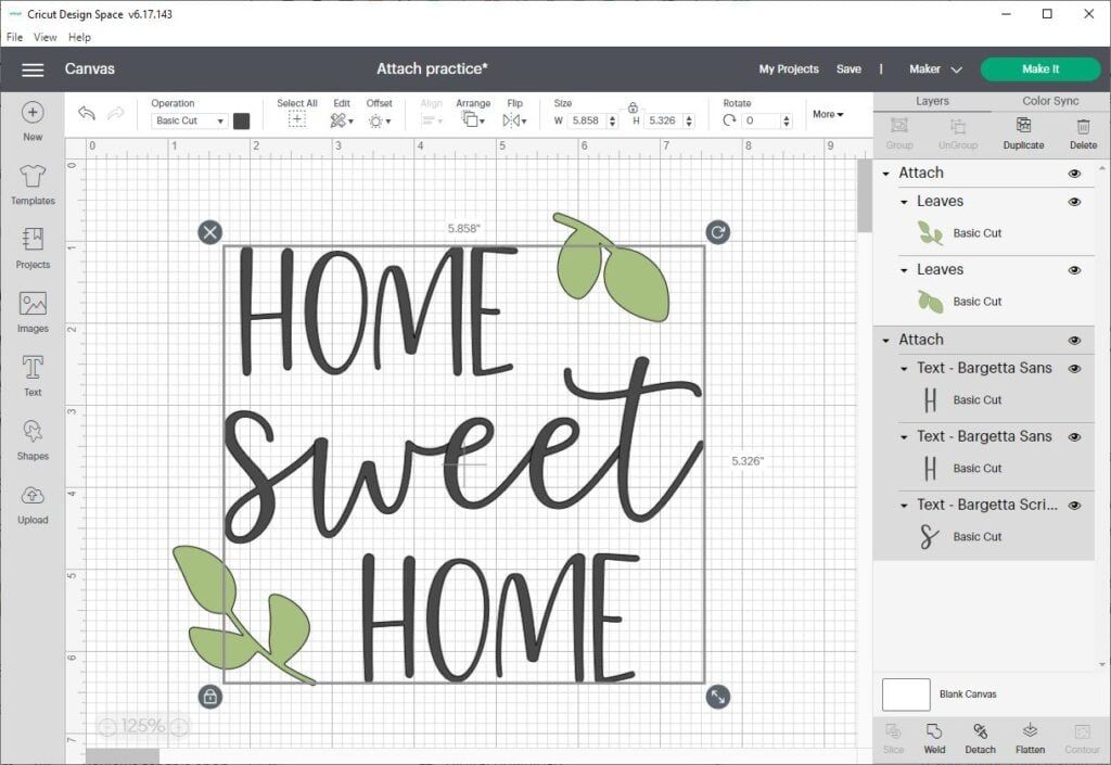 How to Use Attach in Cricut Design Space - Sarah Maker