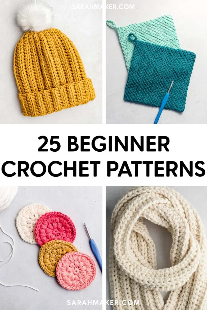 25+ Free & Easy Crochet Patterns for Beginners - Sarah Maker