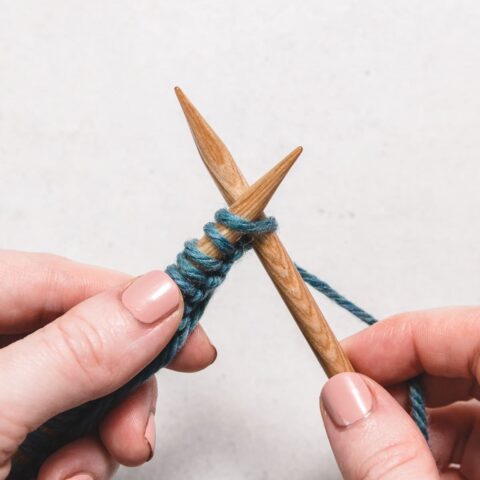 How to Knit the Knit Stitch (k) for Beginners - Sarah Maker