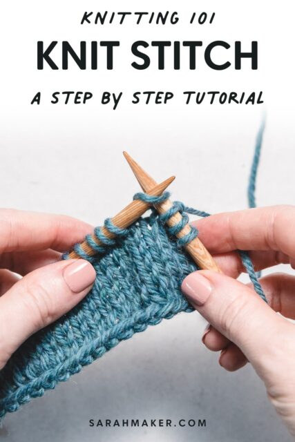 How to Knit the Knit Stitch (k) for Beginners - Sarah Maker