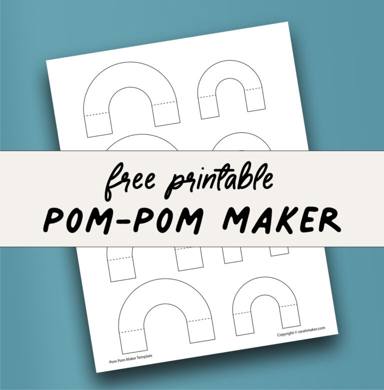 How to Make a Yarn Pom Pom with a Free Cardboard Template Sarah Maker