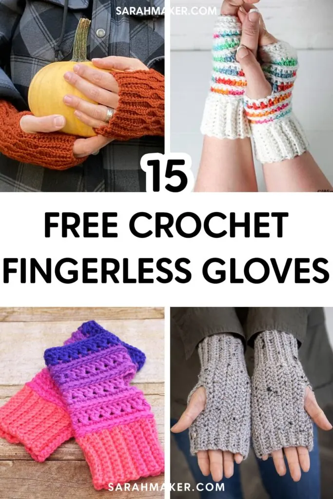 crochet simple fingerless gloves