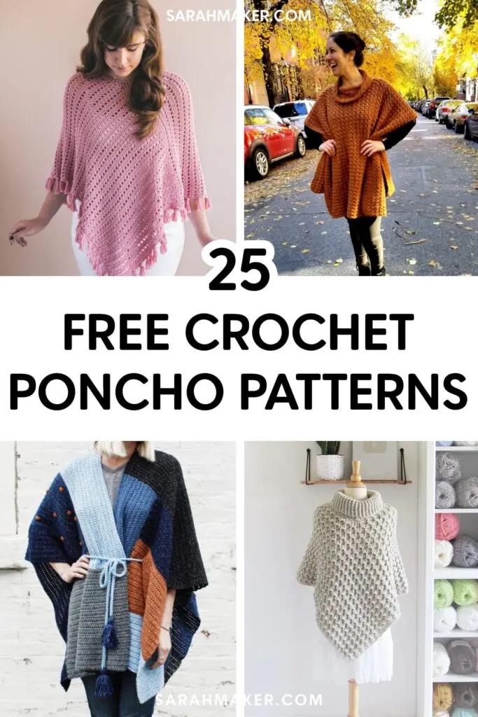 25 Free Crochet Poncho Patterns You'll Love - Sarah Maker