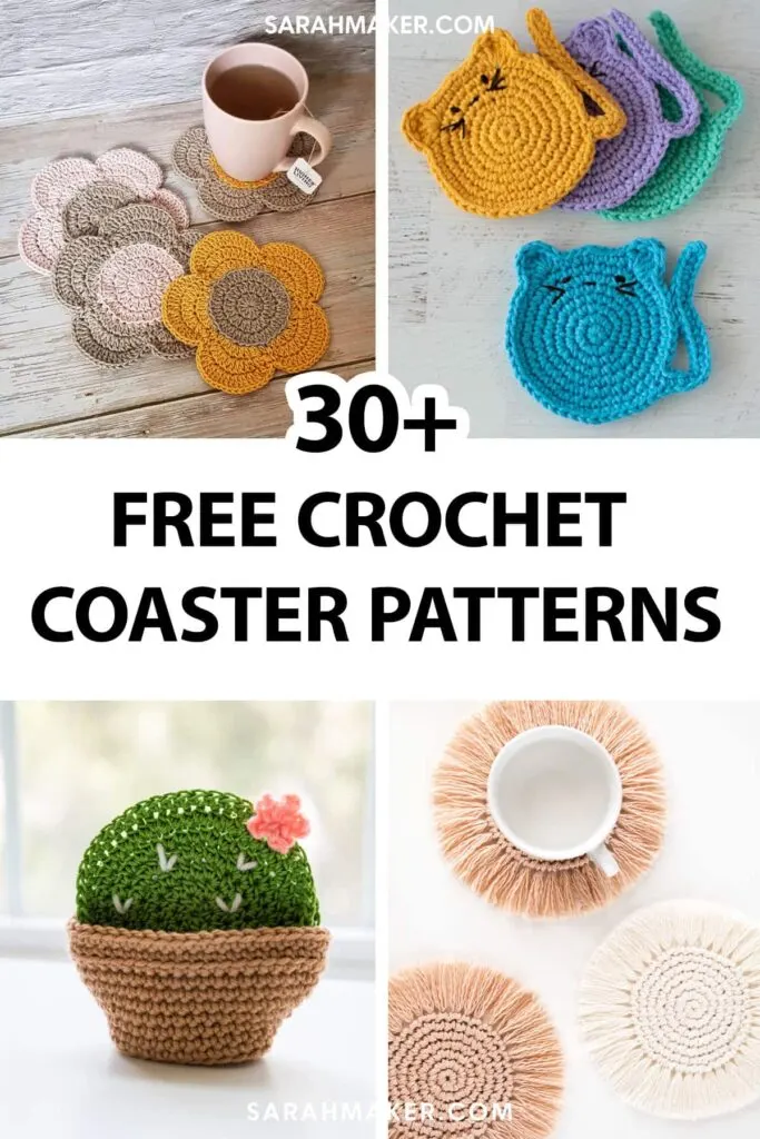 30 Free Crochet Coaster Patterns - Sarah Maker