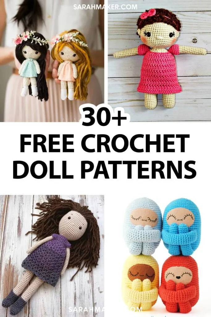 PDF Pattern Crochet Stuffed Dolls Toys Set 4 (Instant Download) 