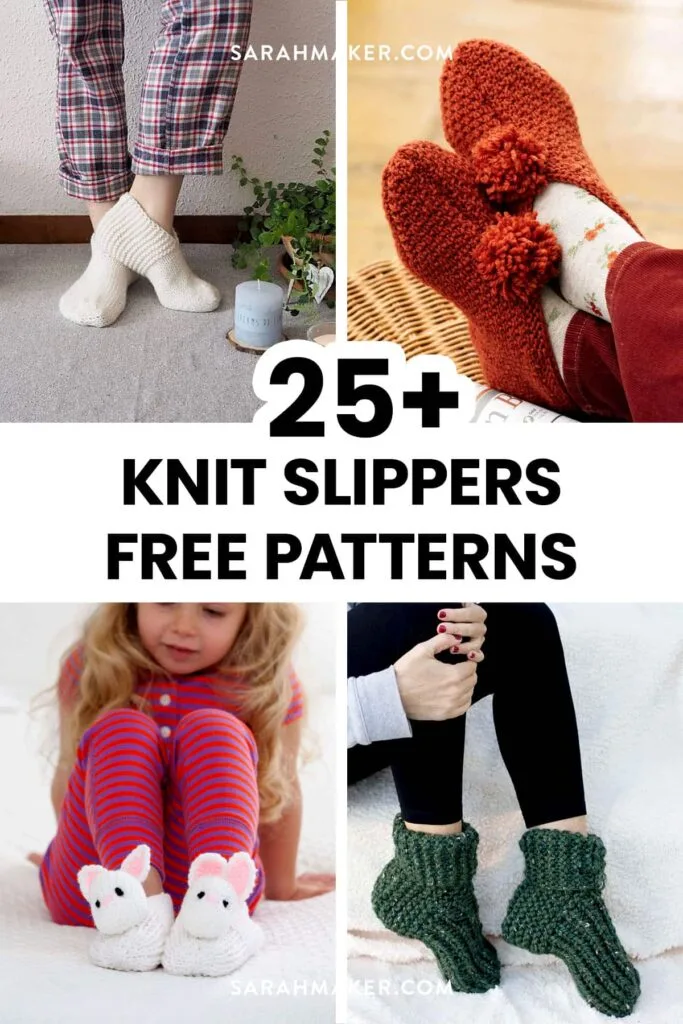 Easy knitted house hot sale slippers pattern